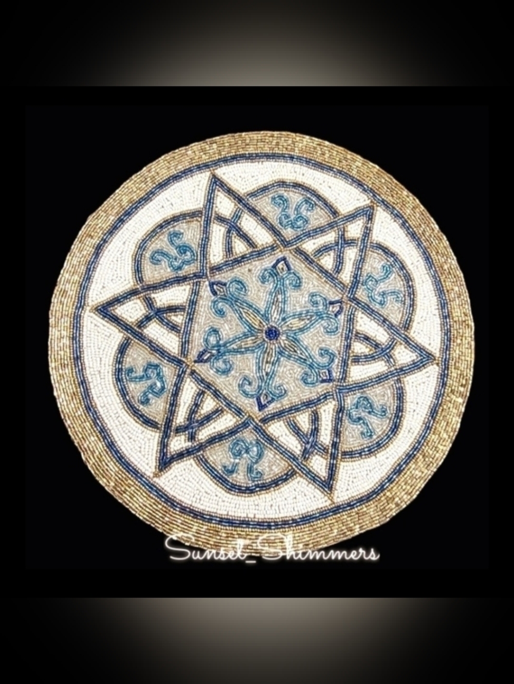 1 Sparkly Hanukkah Beaded Holiday Placemat / Charger Star Of David New